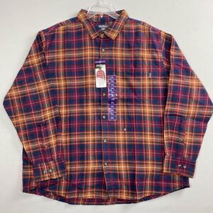 Eddie Bauer Bristol Flannel Men's Small Cognac Plaid